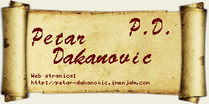 Petar Dakanović vizit kartica